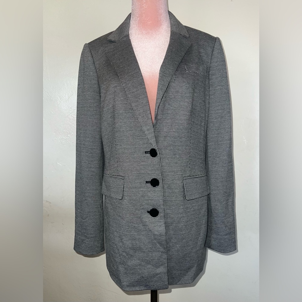 Karl Lagerfeld Black and White Checkered Blazer